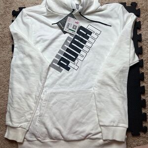 NWT Men's Puma Hoodie | White with Black Puma Logo
